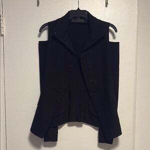 Donna Karan Black Blazer with cold shoulder and Structured Silhouette